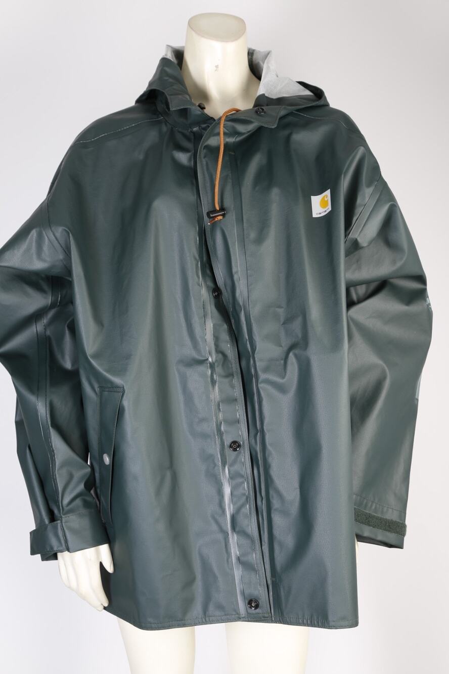 Carhartt Jacket S Green Surrey C64 Heavyweight PVC Waterproof Hooded Rain Coat